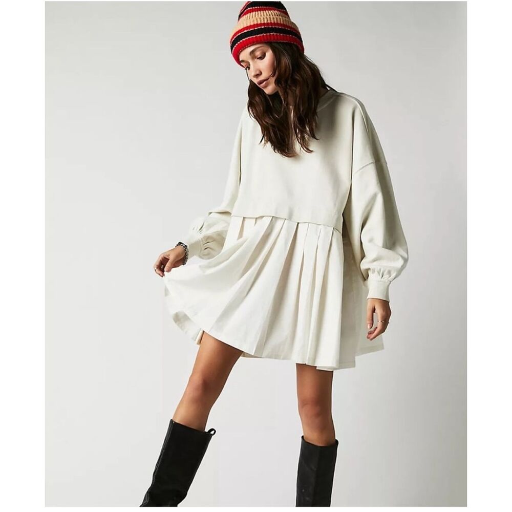Free People Cream Mini Dress